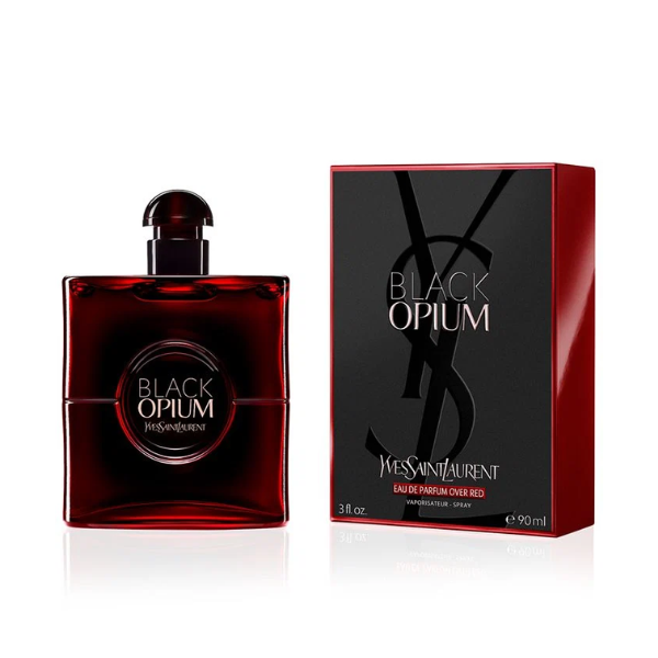 Yves Saint Laurent Black Opium Eau de Parfum Over Red