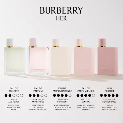 BURBERRY Her Elixir de Parfum with Dark Red Berries, Jasmine & Vanilla 3.4oz, 100ml